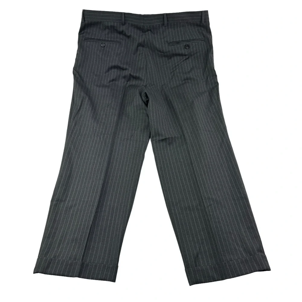 Hickey Freeman Gray w/ Blue‎ & Orange Stripe Full Suit Mens Size 42S 38X26 +2